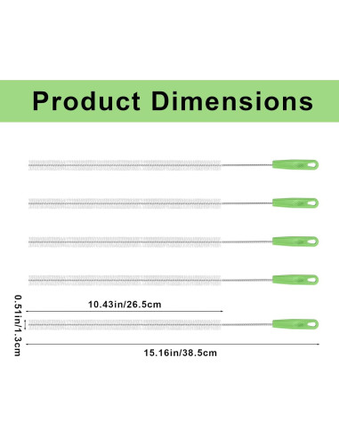 Juego de 5 cepillos de limpieza de tubos Penitue 38.5cm