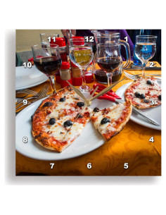 Reloj de Pared Silencioso 3dRose 25.4 cm Italia Pizza