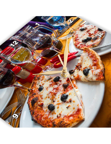 Reloj de Pared Silencioso 3dRose 25.4 cm Italia Pizza