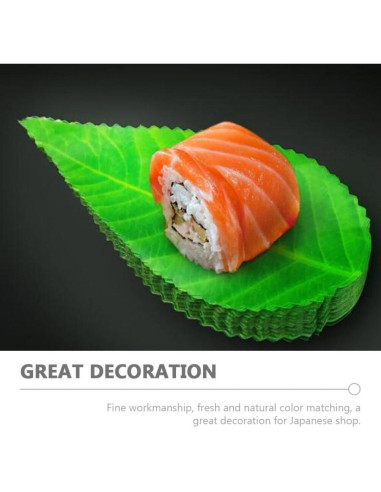 Hojas Decorativas para Sushi Kichvoe - 200 Piezas Verde