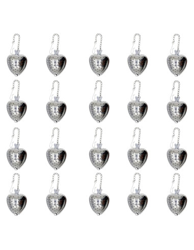 Colador de Té Acero Inoxidable MIAO JIN 20 Pcs Corazón