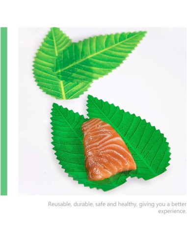 Hojas Decorativas para Sushi Kichvoe - 200 Piezas Verde