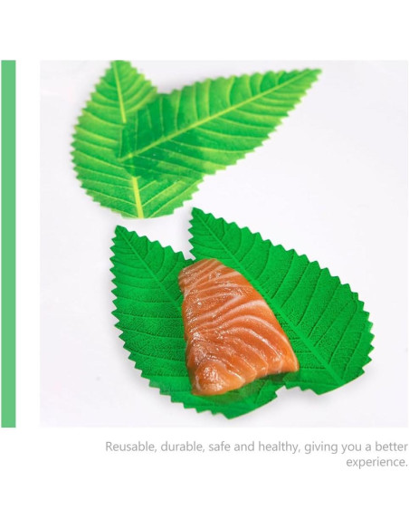 Hojas Decorativas para Sushi Kichvoe - 200 Piezas Verde