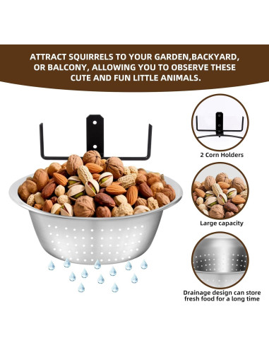 Comedero Colgante para Ardillas LILVEYUme 21.6 cm Acero Inoxidable