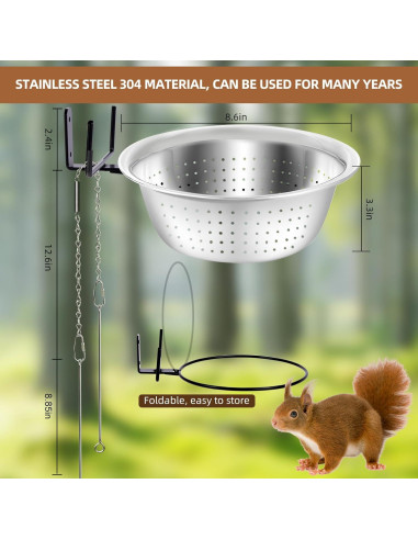 Comedero Colgante para Ardillas LILVEYUme 21.6 cm Acero Inoxidable