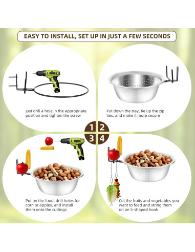 Comedero Colgante para Ardillas LILVEYUme 21.6 cm Acero Inoxidable