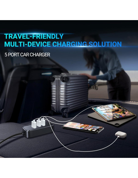 Cargador de coche Bifty 88W 5 puertos USB-C y USB-A