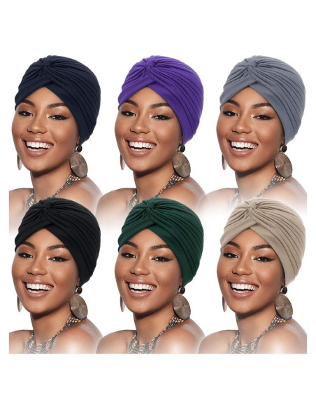 Beanie Turbantes Elásticos SATINIOR 6 Piezas Multicolor