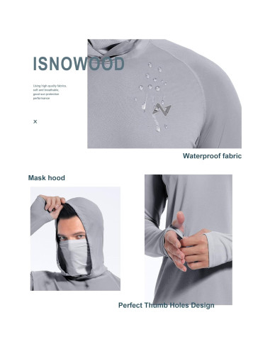 Camisa Solar isnowood UPF 50+ Hombre Gris X-Large