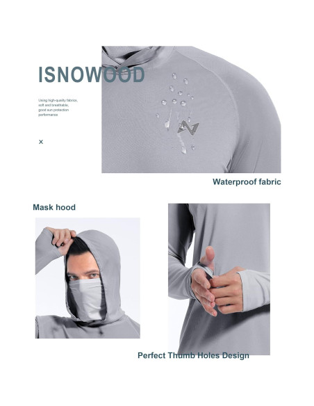 Camisa Solar isnowood UPF 50+ Hombre Gris X-Large