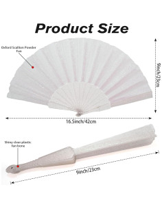 Abanico de Mano Brillante SiissaPeksid Blanco 42 cm 2