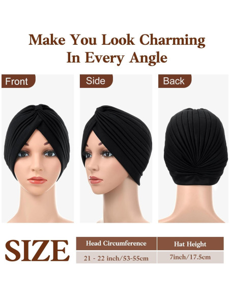 Beanie Turbantes Elásticos SATINIOR 6 Piezas Multicolor