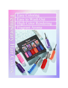 Set de 6 Tizas de Color Arcoíris para Cabello Gorvalin 2