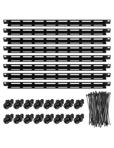 Kit de Gestión de Cables 1U Zonon para Rack 19" - 8 Piezas