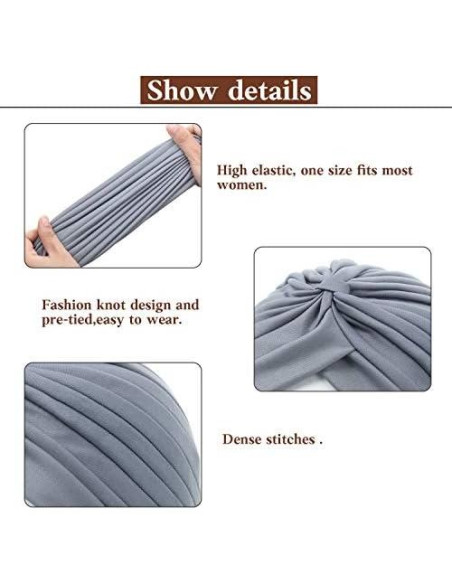 Beanie Turbantes Elásticos SATINIOR 6 Piezas Multicolor