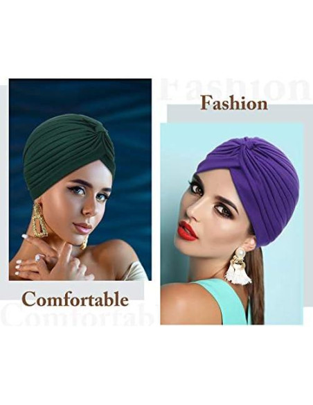 Beanie Turbantes Elásticos SATINIOR 6 Piezas Multicolor