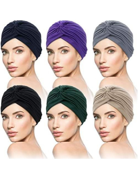 Beanie Turbantes Elásticos SATINIOR 6 Piezas Multicolor