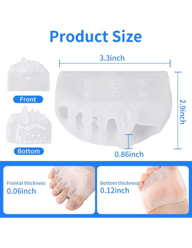 Separadores de Dedos Puoposty para Juanetes y Dedo en Martillo - 8 Pcs