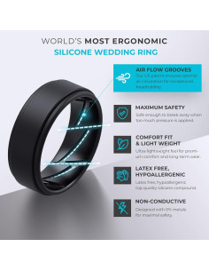 Anillos de Boda de Silicona ThunderFit para Hombres 8mm 2