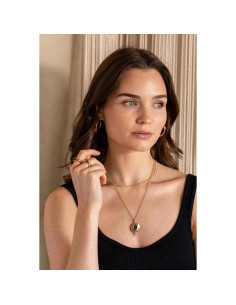 Collar medallón de oro 18k con colgante de perla barroca 2