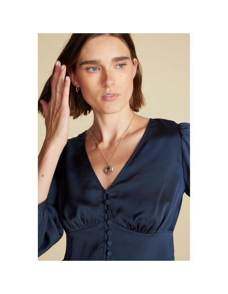 Collar medallón de oro 18k con colgante de perla barroca