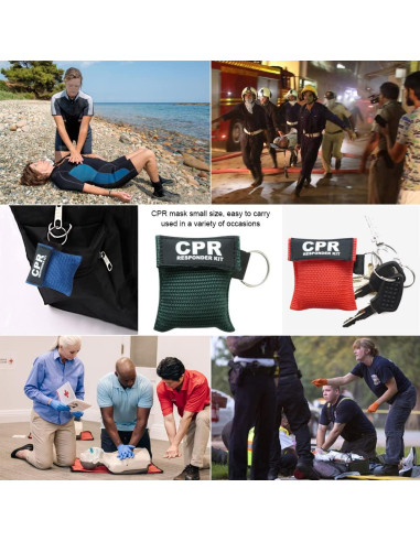 50 Máscaras de Escudo Facial CPR Aoutacc - Kit de Emergencia