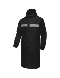 Abrigo Largo de Lluvia Impermeable CREATMO Hombre XXL Negro 2