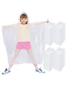 Hercicy 30 Ponchos de Lluvia Desechables para Niños 76x102cm