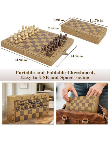 Juego de Ajedrez Magnético 15 Pulgadas Bucher&Rossini