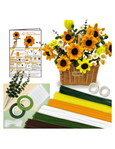 Kit de Manualidades Morcheiong 480 Piezas Flores DIY Verde Amarillo