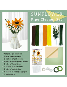Kit de Manualidades Morcheiong 480 Piezas Flores DIY Verde Amarillo 2