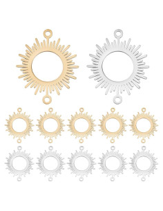 12 Piezas Encantos de Conector Solar Beinkmake para Joyería DIY
