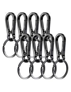 8 Llavero de Metal Sugiury con Carabiner y Organizador Negro