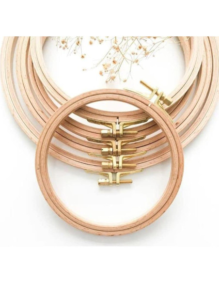 Aro de Bordado de Madera Nurge 24 mm con Tornillo Ajustable