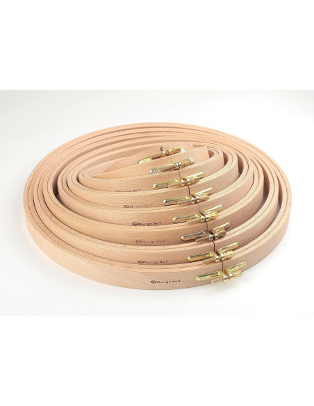 Aro de Bordado de Madera Nurge 24 mm con Tornillo Ajustable