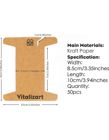 Organizador de Cinta Vitalizart 50 Piezas Cartón 8.5x10cm