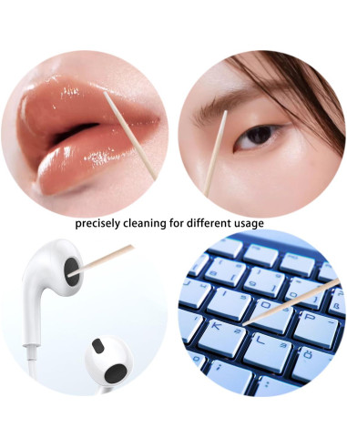 200 Bastoncillos de Algodón Preciso Sotong - Palitos de Madera