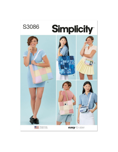 Patrón de Costura Simplicidad S3086OS para Bolsas de Parchwork