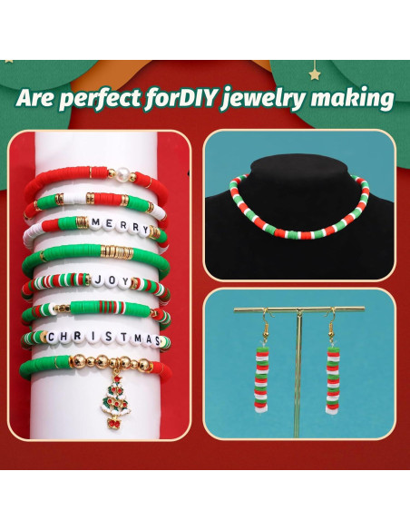 Kit de Cuentas de Arcilla Navideña JMUQ 5200pcs 6mm