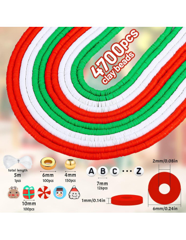 Kit de Cuentas de Arcilla Navideña JMUQ 5200pcs 6mm