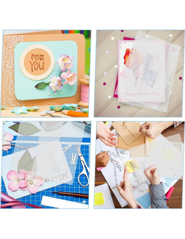 50 Hojas de Acetato Transparente EupHHonycs 16x11 cm para Manualidades