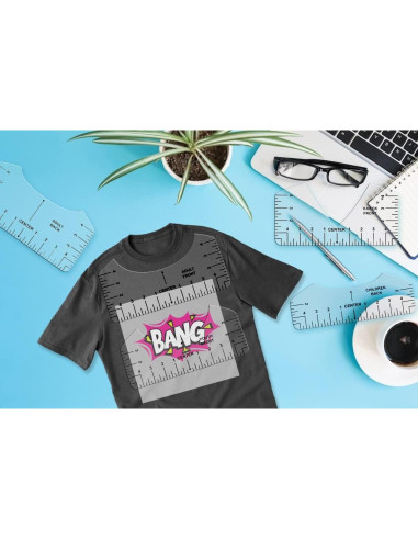 Kit de Prensa Térmica 9 Piezas Geila - Almohadillas y Reglas