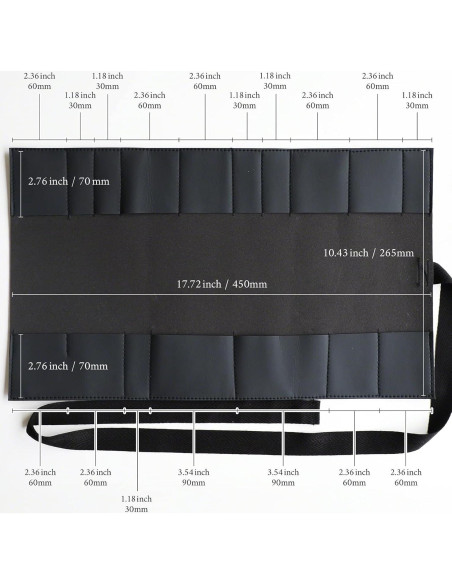 Funda de Herramientas de Bonsai Wazakura 16 Bolsillos Cuero PU