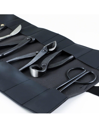 Funda de Herramientas de Bonsai Wazakura 16 Bolsillos Cuero PU