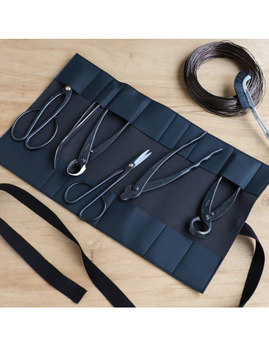 Funda de Herramientas de Bonsai Wazakura 16 Bolsillos Cuero PU