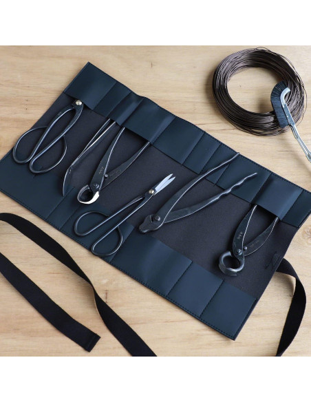 Funda de Herramientas de Bonsai Wazakura 16 Bolsillos Cuero PU