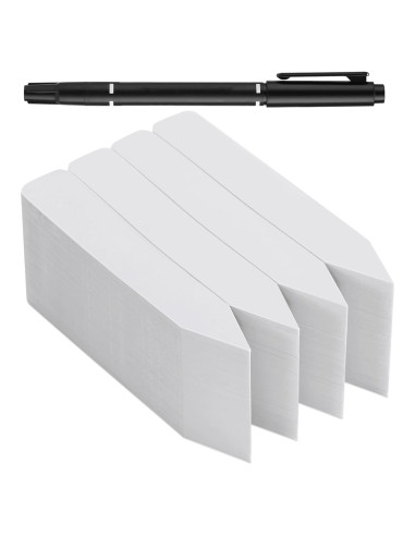 300 Etiquetas para Plantas ModaSin 10.16 cm Blancas Reutilizables