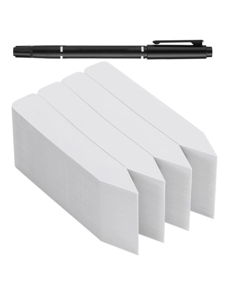 300 Etiquetas para Plantas ModaSin 10.16 cm Blancas Reutilizables