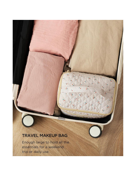 Bolsa de Maquillaje HBselect 2 Piezas Algodón Grande Rosa