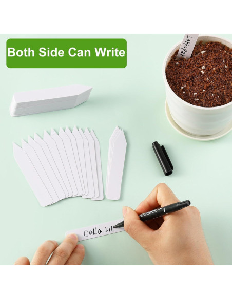 300 Etiquetas para Plantas ModaSin 10.16 cm Blancas Reutilizables